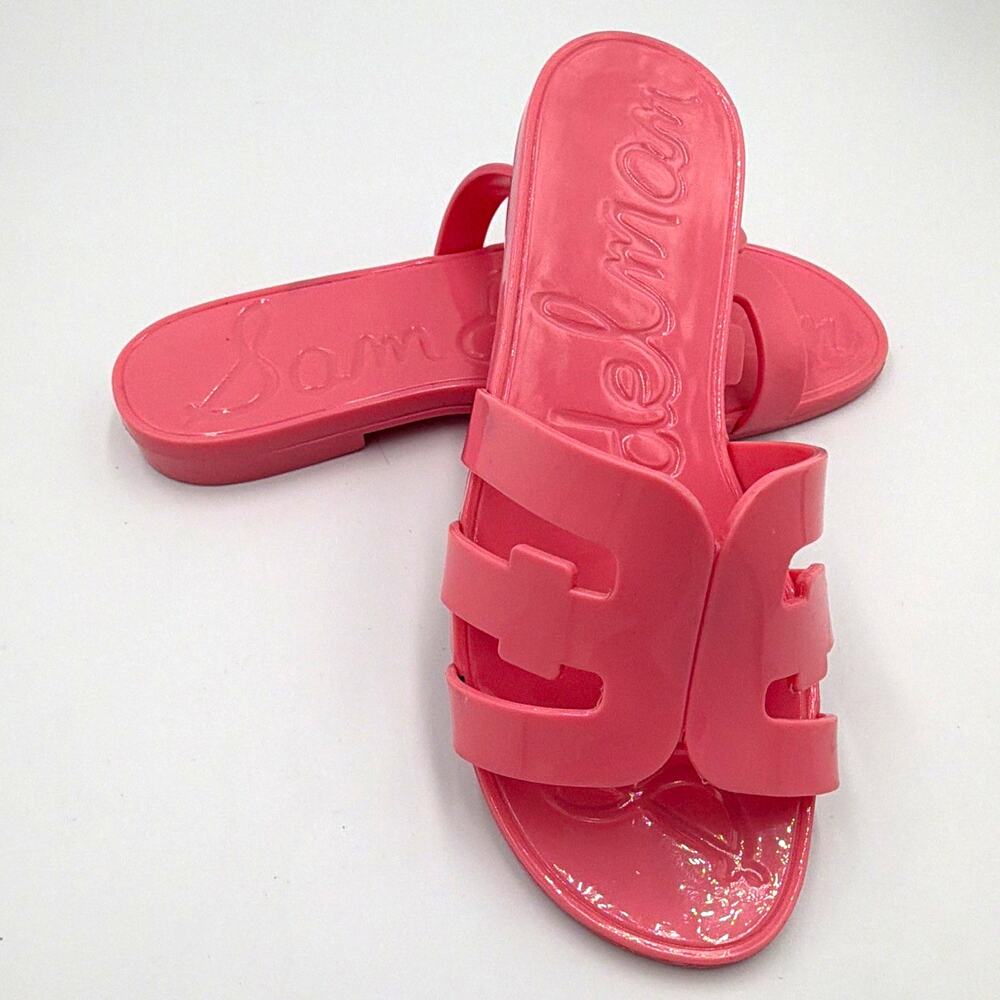 Sam Edelman Pink Logo Slide Sandals Women's Synthetic Slip On US 3